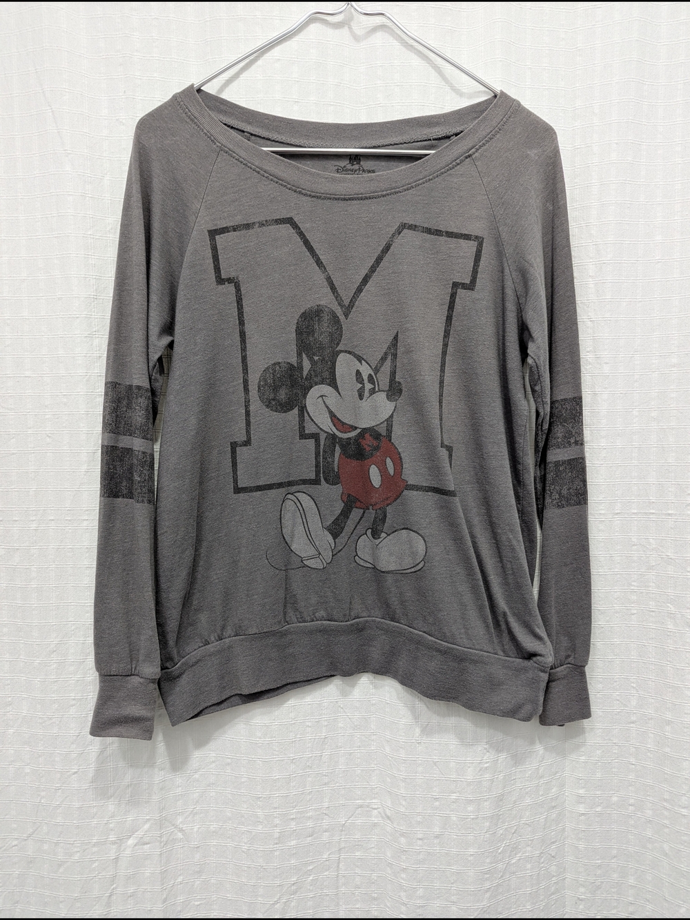 Disney Parks Gray Mickey Mouse Pullover Sweatshirt Vintage Style Woman's Small